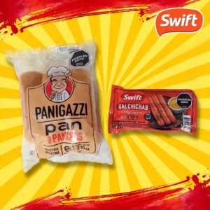 COMBO 60 SALCHICHAS CORTAS " SWIFT" + 60 PANES + ADREZO