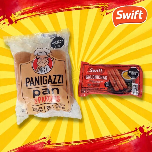 COMBO 30 SALCHICHAS CORTAS SWIFT + 30 PANES + ADEREZO