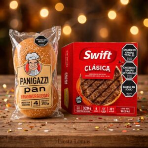 COMBO 60 HAMBURGUESAS "SWIFT" 80grs. + 60 PANES + ADEREZO