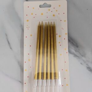 PACK VELAS X6 METALIZADAS DORADO